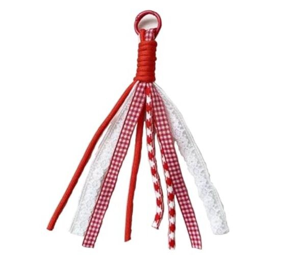 Decorative Tassel Keychain, Ribbon and Lace Design, Assorted Colors, Redness