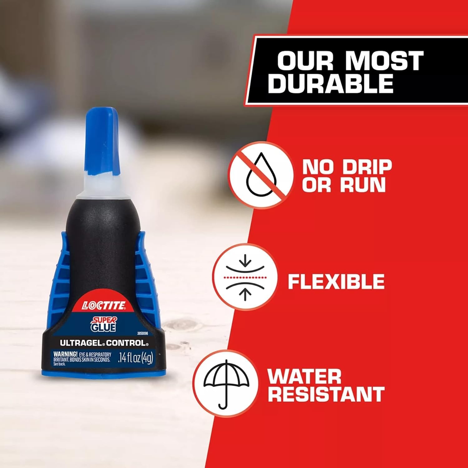 Loctite Super Glue Ultra Gel Control, Clear, 0.14 fl oz Bottle, 1 Pack –