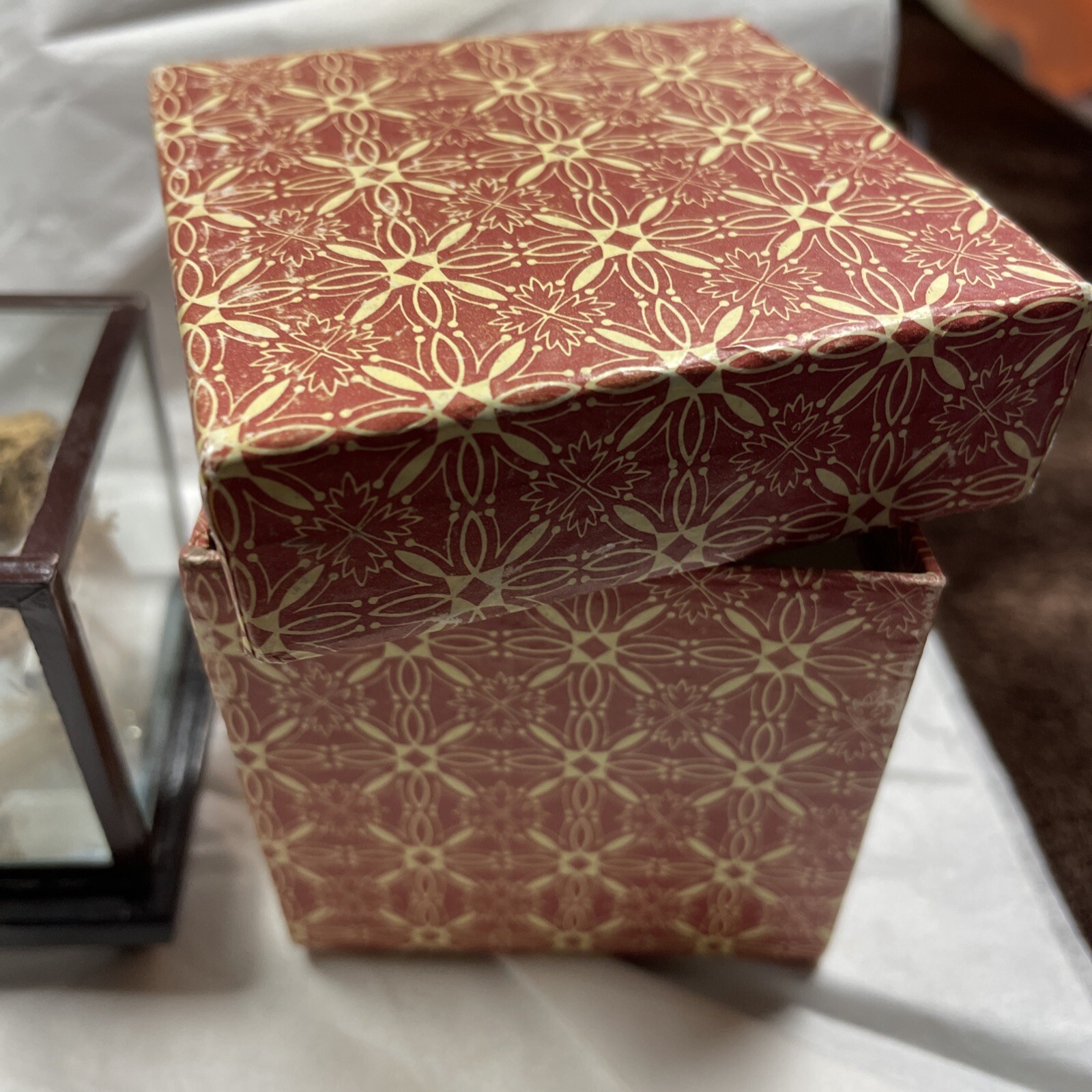 Vintage Chinese Micro Wood/Cork Carving Pagoda Trees Arbor Cranes/Original Box
