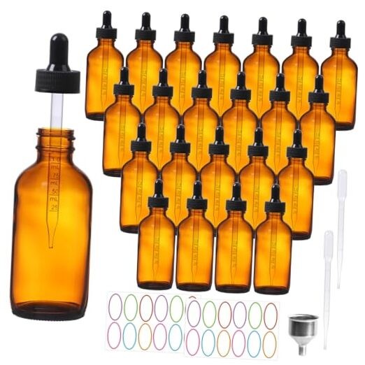 4 oz Dropper Bottles Glass 24Pack Glass Tincture Bottles 4fl.oz-24Pack Amber