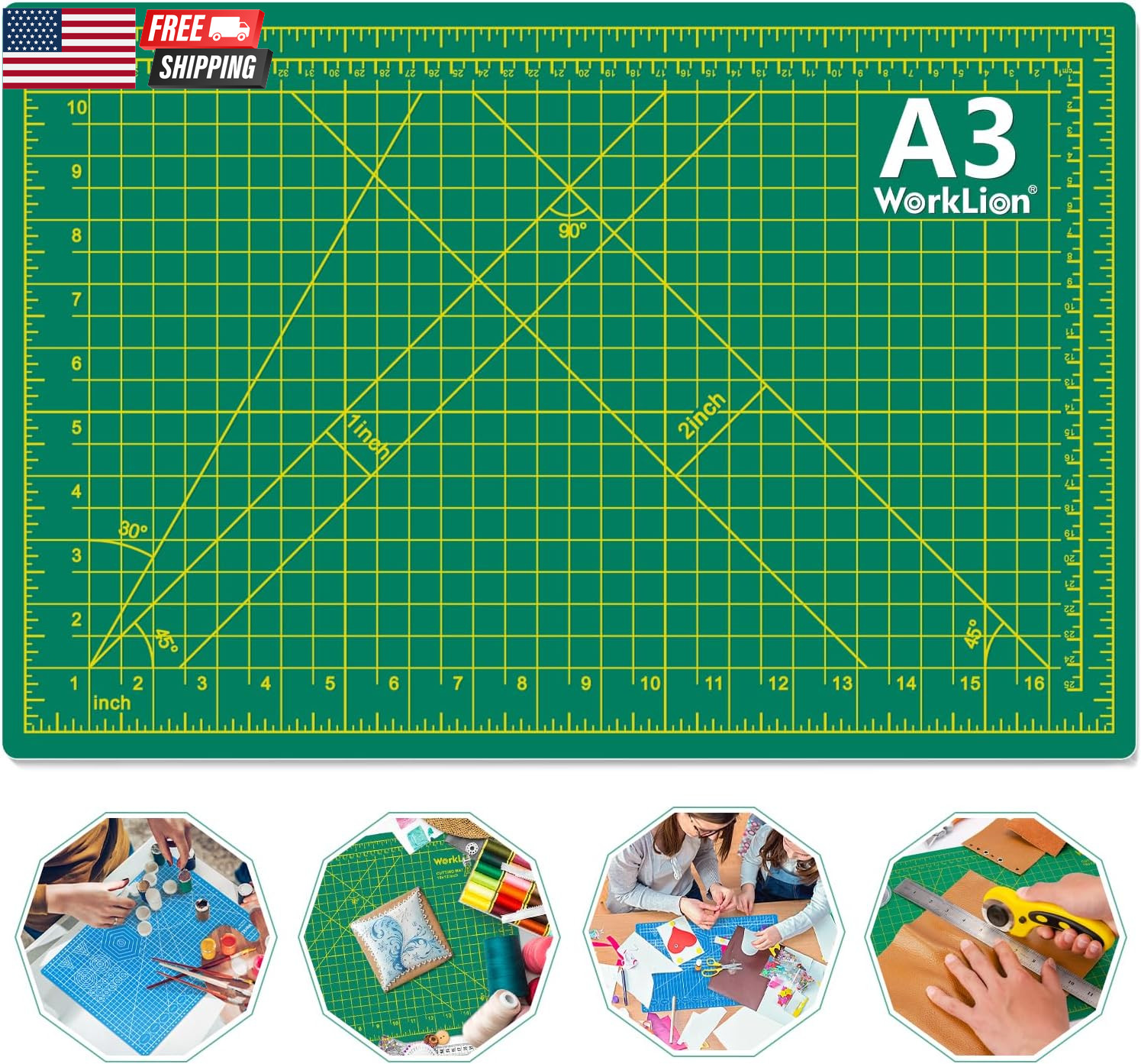Self Healing Cutting Mat for Craft-Thickened 18Inch X 12Inch Fabric Sewing Mat f