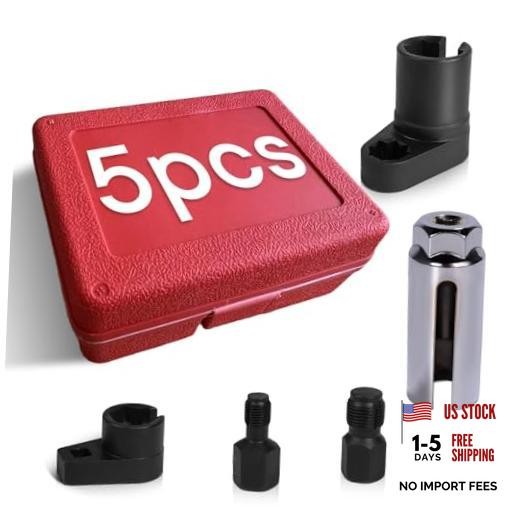 O2 Oxygen Sensor Socket Thread Chaser Set, Automotive O2 1/2*3/8*7/8 5pcs