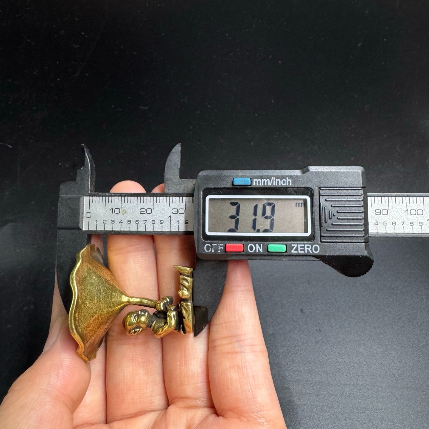 Vintage Brass Boy Holding Lotus Leaf Tray Incense Holder Tiny Jewelry Storage