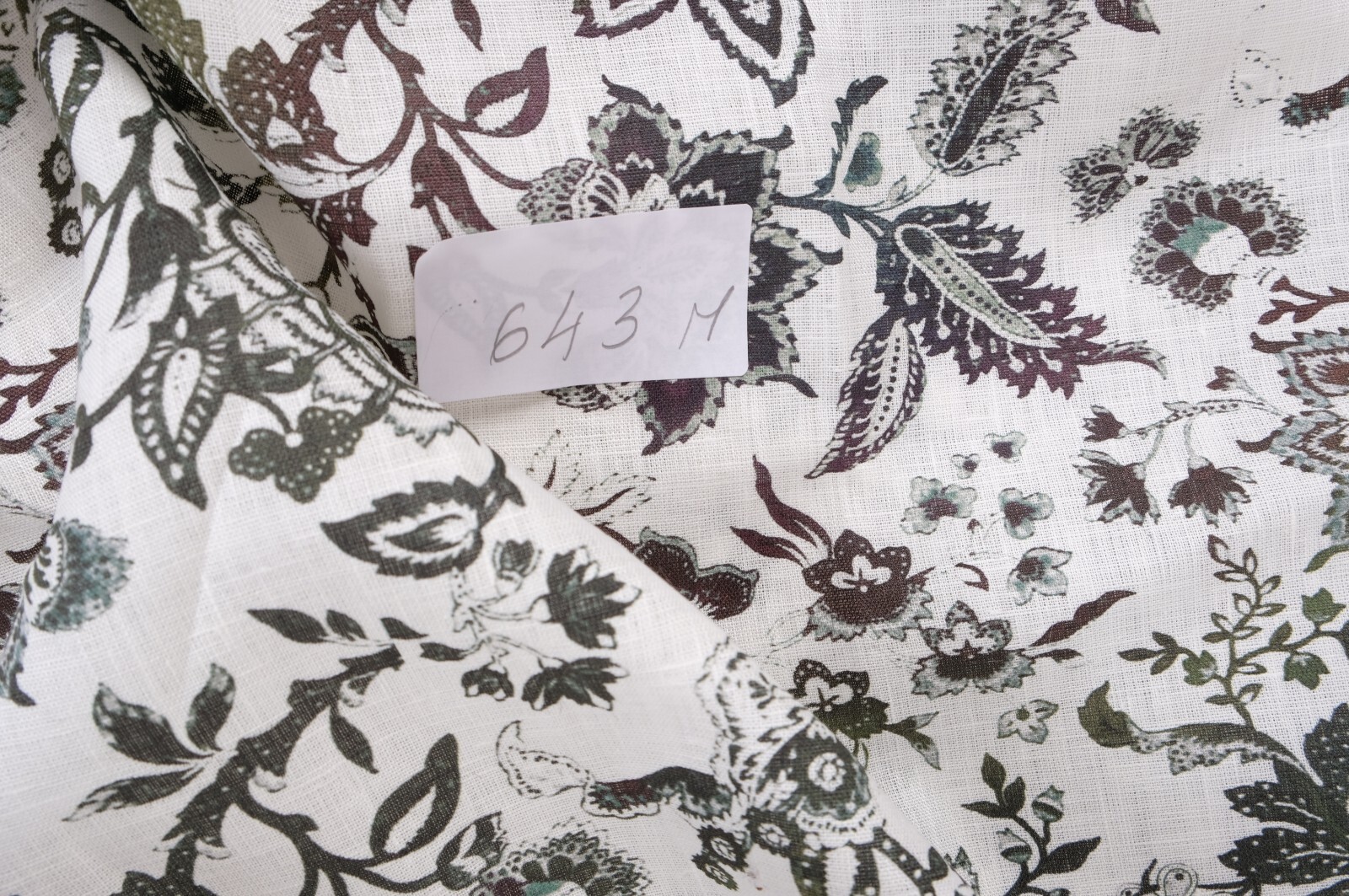 Pure 100% LINEN flower Washed Soft Fabric 190gsm Flax Clothing fashion floral