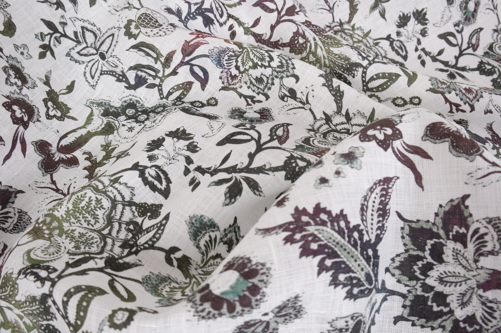 Pure 100% LINEN flower Washed Soft Fabric 190gsm Flax Clothing fashion floral
