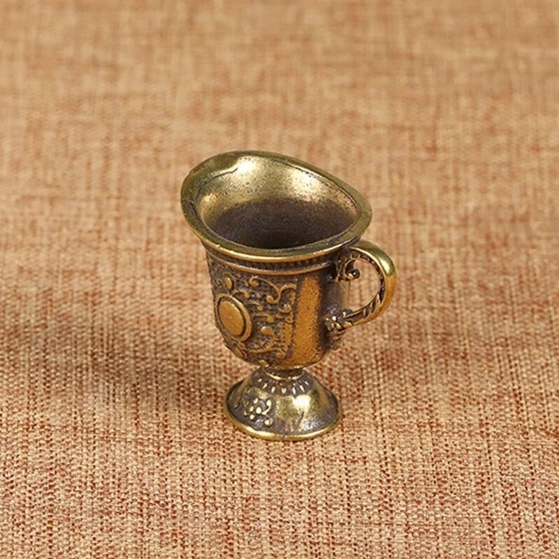 Small Copperware Buddha Tea Set Copper Teacup Brass Keychain Pendant Decoration