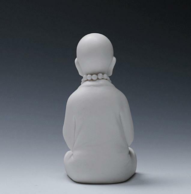 6.4″Chinese White Porcelain Ceramics Lovable Little Monk Figurine Statue Statues