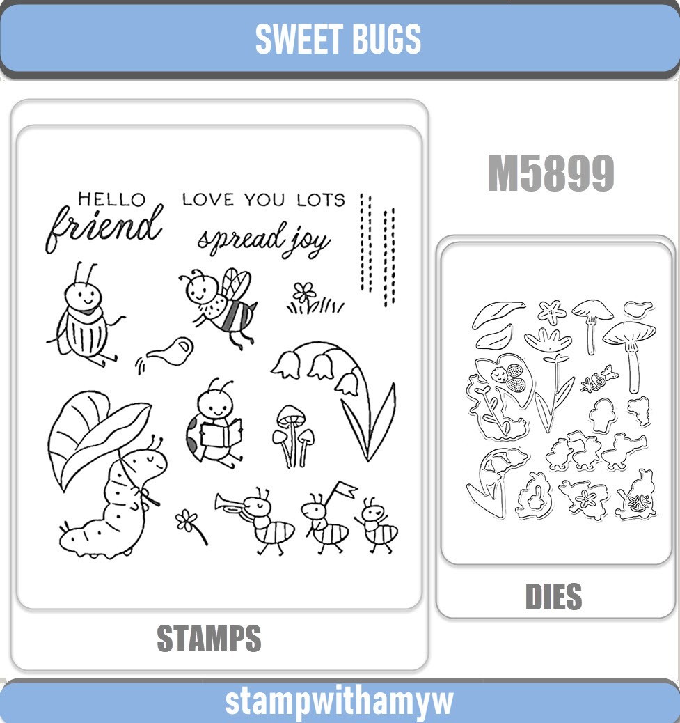 SWEET BUGS Metal Cutting Dies & Stamps Scrapbook DIY Greeting Card Handmade