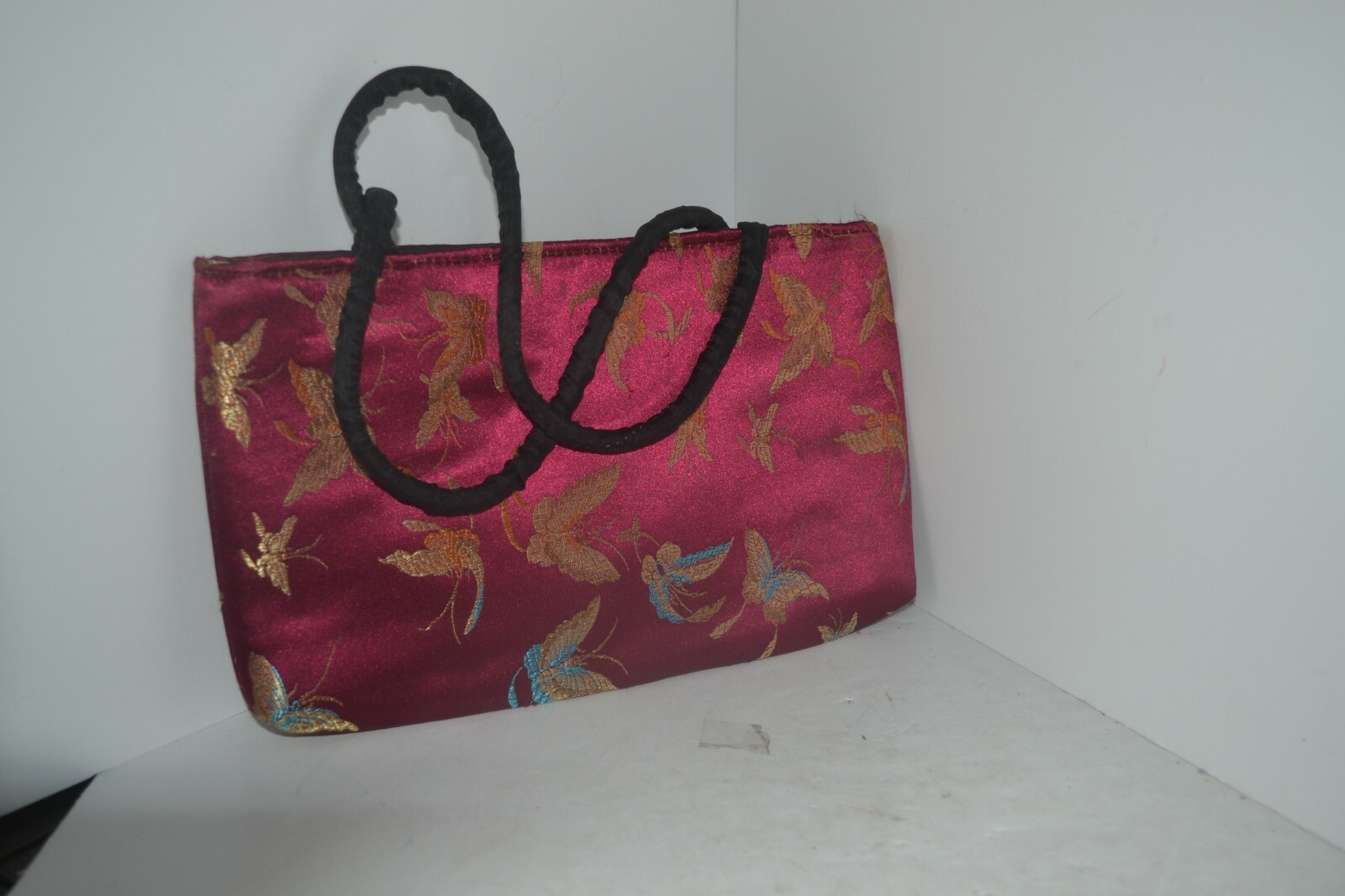 Vintage Asian Oriental Chinese Silk Purse Butterfly Empress Bag