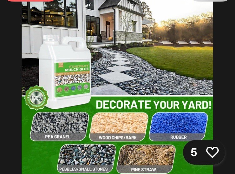 35oz Fast Drying Mulch Glue Outdoor Use Gravel Rock Landscape Hold Safe To Kids