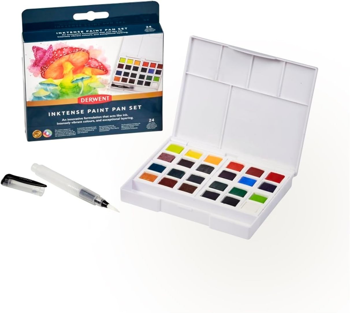 Derwent Inktense Paint Pan Set, Assorted 1 Fl Oz (Pack of 1),