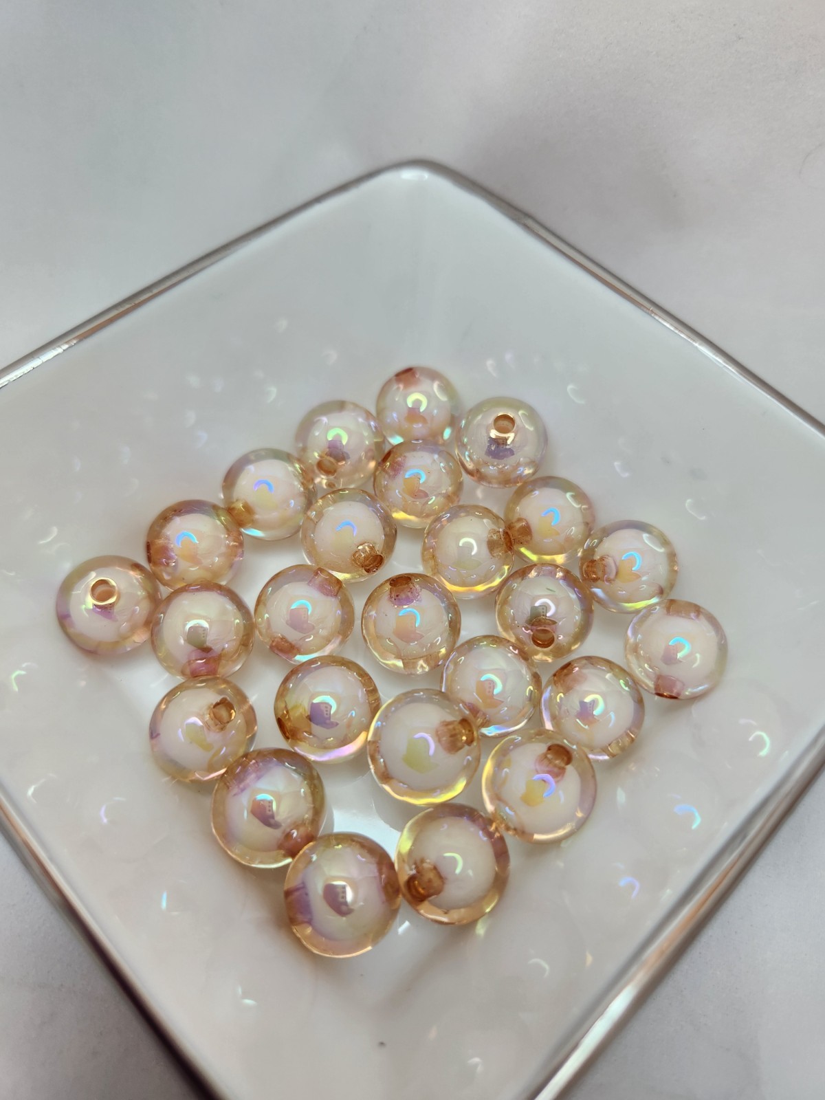 14mm Clear Acrylic Double Layer Beads – Package of 20 – Beadable DIY Pens