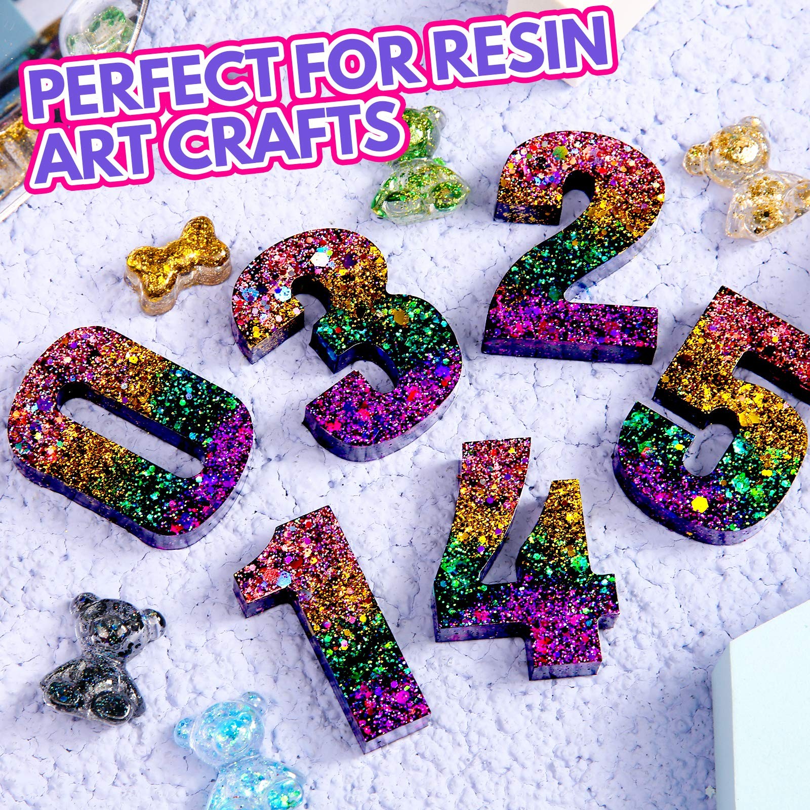 Holographic Chunky Glitter, 32 Colors Glitter for Crafts, Resin, Body Hair Fa…
