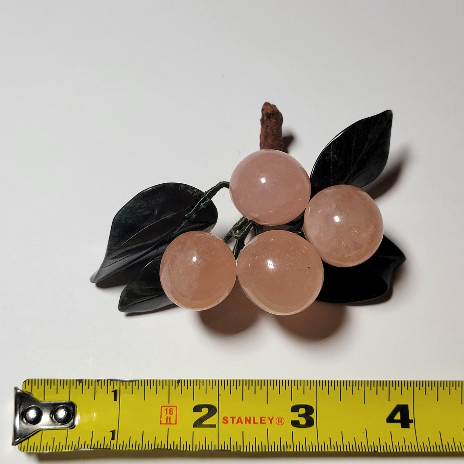 LOT Vintage MCM Jade Rose Quartz Grapes Apple Pear Plum Green Pink Brown leaves
