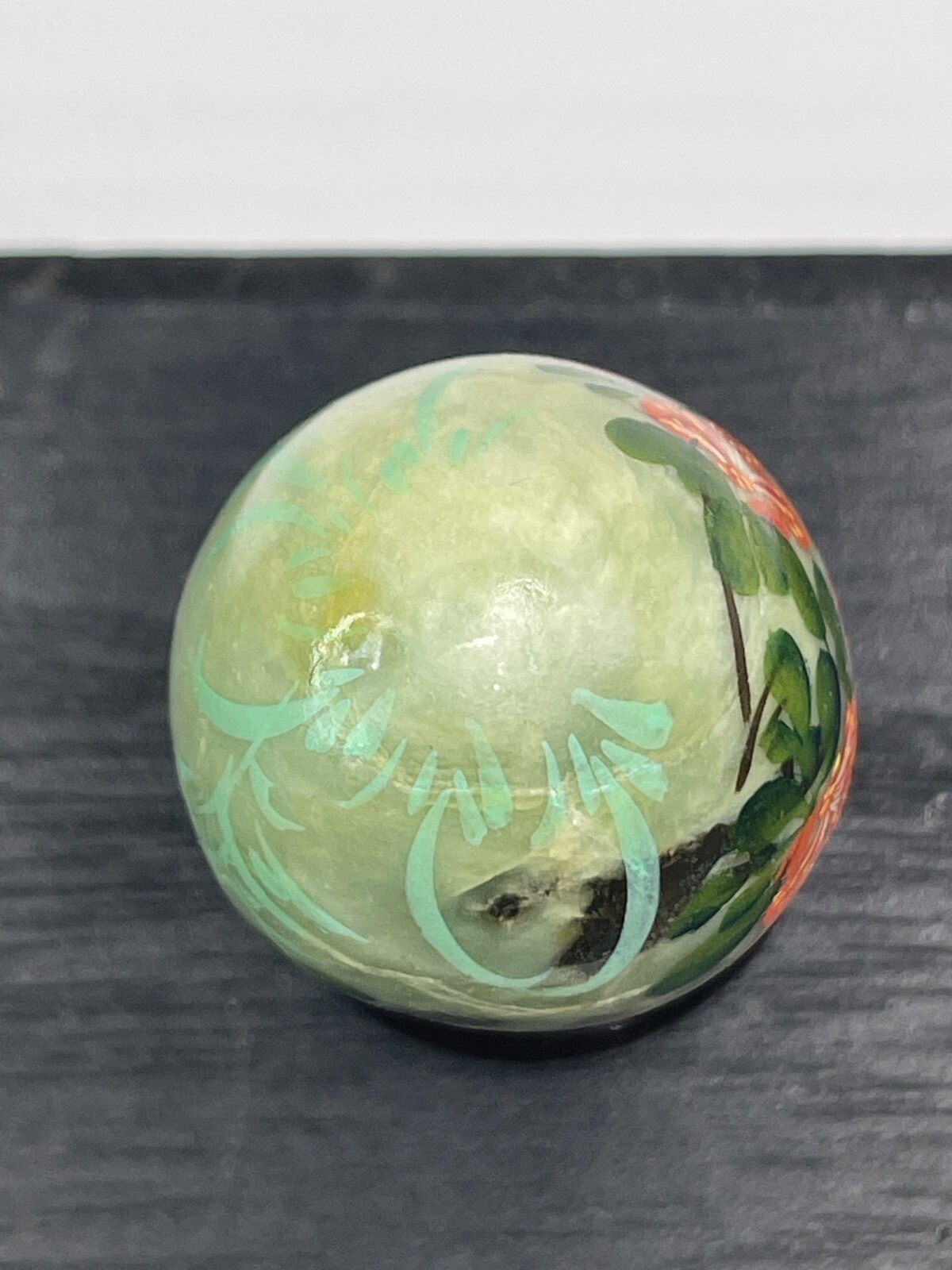 Jadeite Egg Mini Bird Blue Flowers Multicolor Bamboo