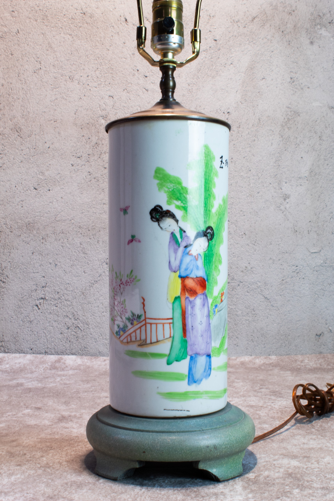 Vintage Chinese Porcelain Vase Lamp