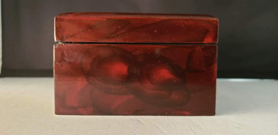 Cork 3D Jewelry Box Shadow Box Glass & Lacquer 6.25×3.75×2.5″ CHINESE