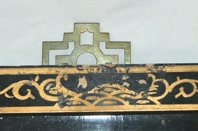 NICE Vintage Lacquer Chinese Carved Soapstone Wall Art Panel 12″ x 36″