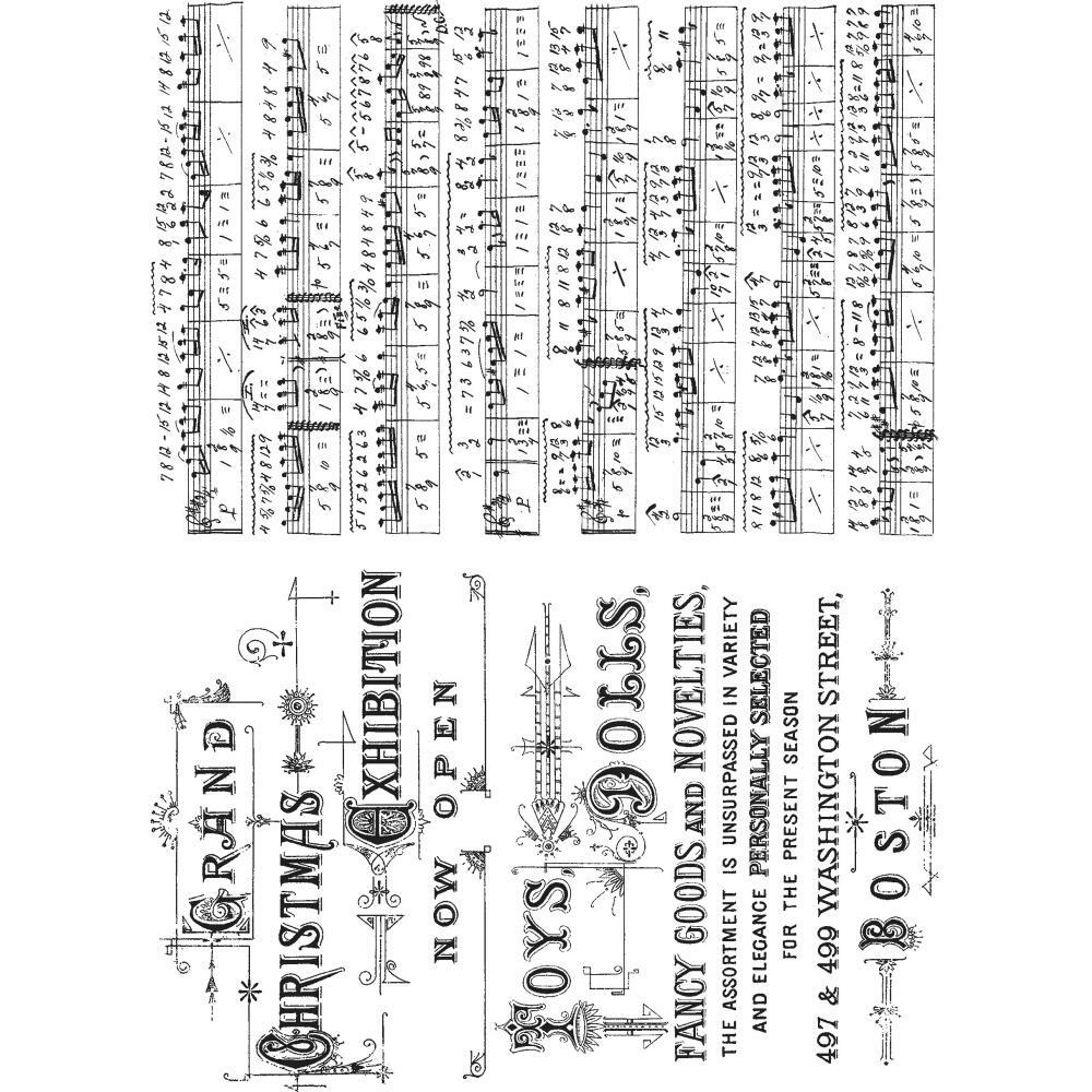 NEW Tim Holtz Stampers Anonymous “MUSIC & ADVERT” Rubber Cling Stamp Set