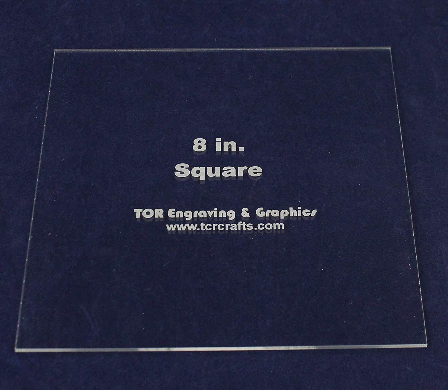 Square Template 8″- Actual Size -No Seam – Clear 1/8″