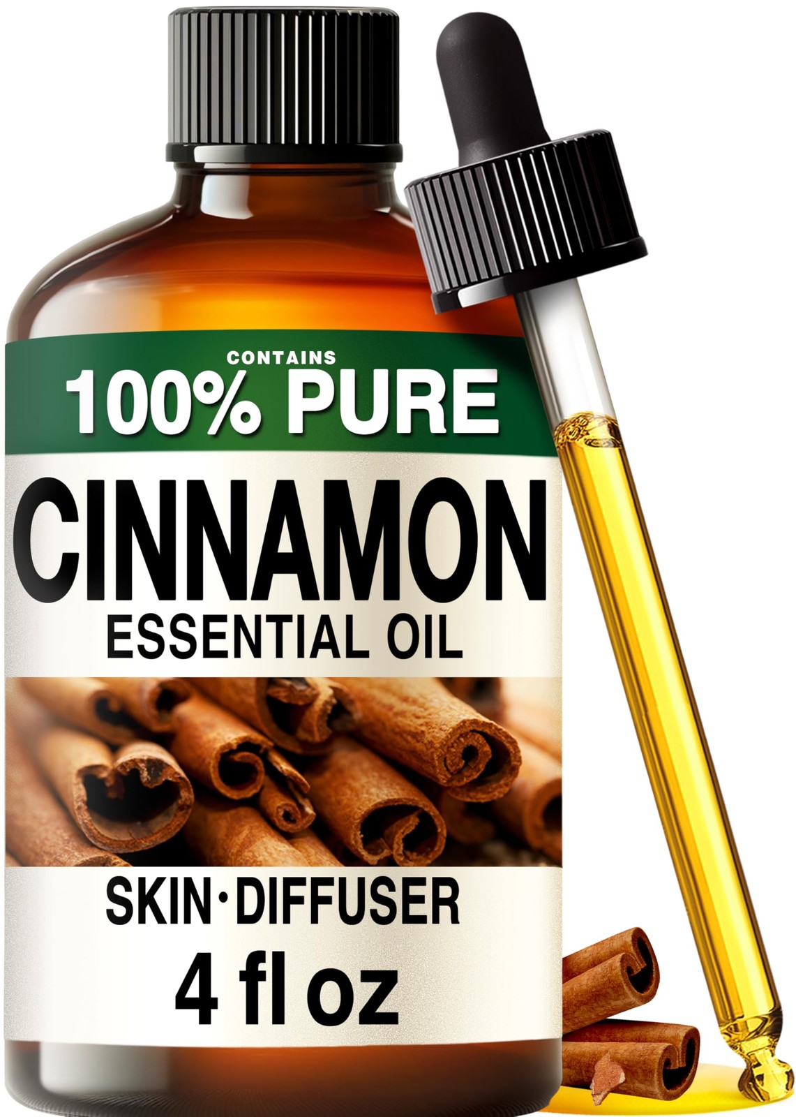 KUKKA Cinnamon Essential Oils – 4 Fl Oz – for Hair, Skin, Diffuser, Aromather…