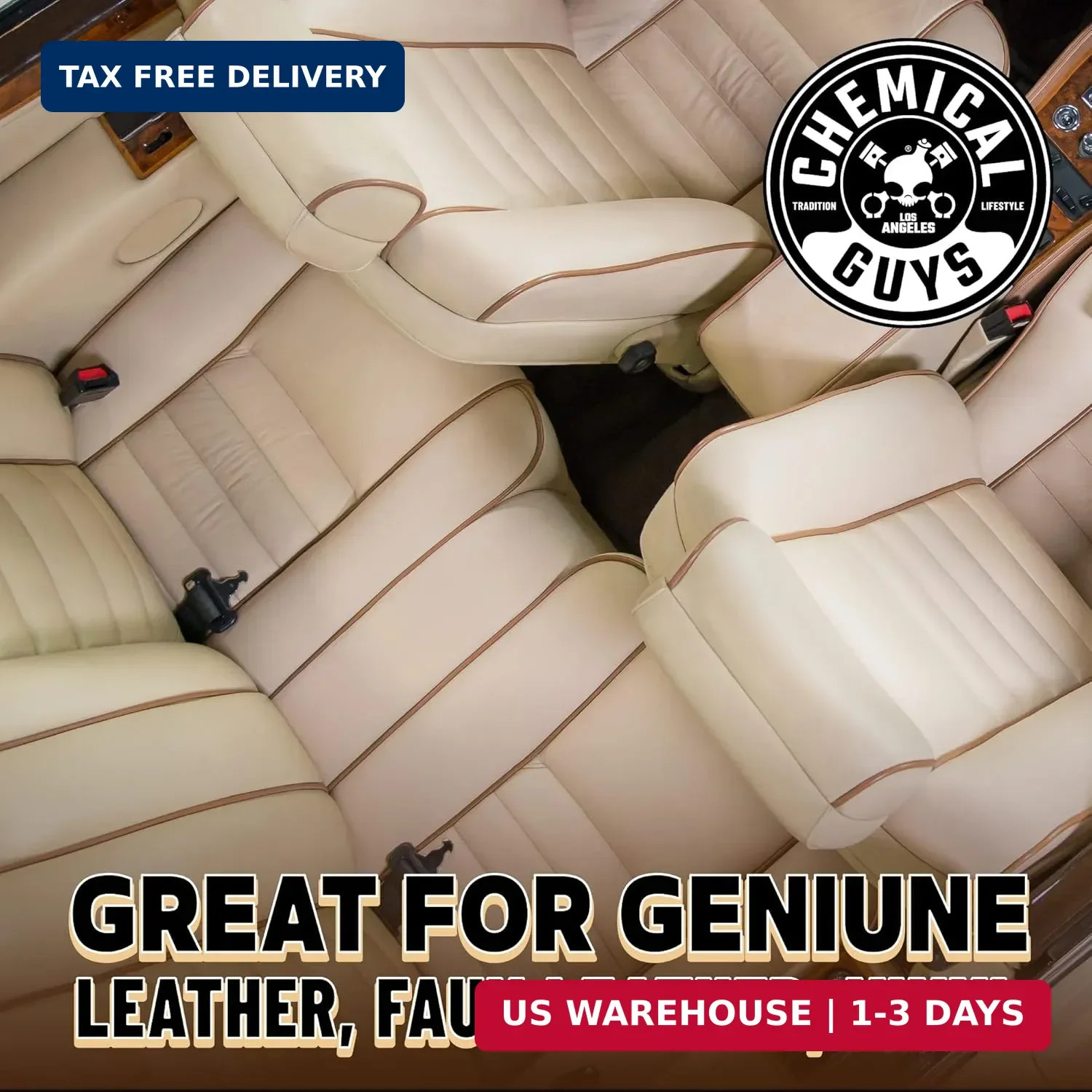 Chemical Guys Colorless and Odorless Leather Cleaner – Safe for Natural, Synthet