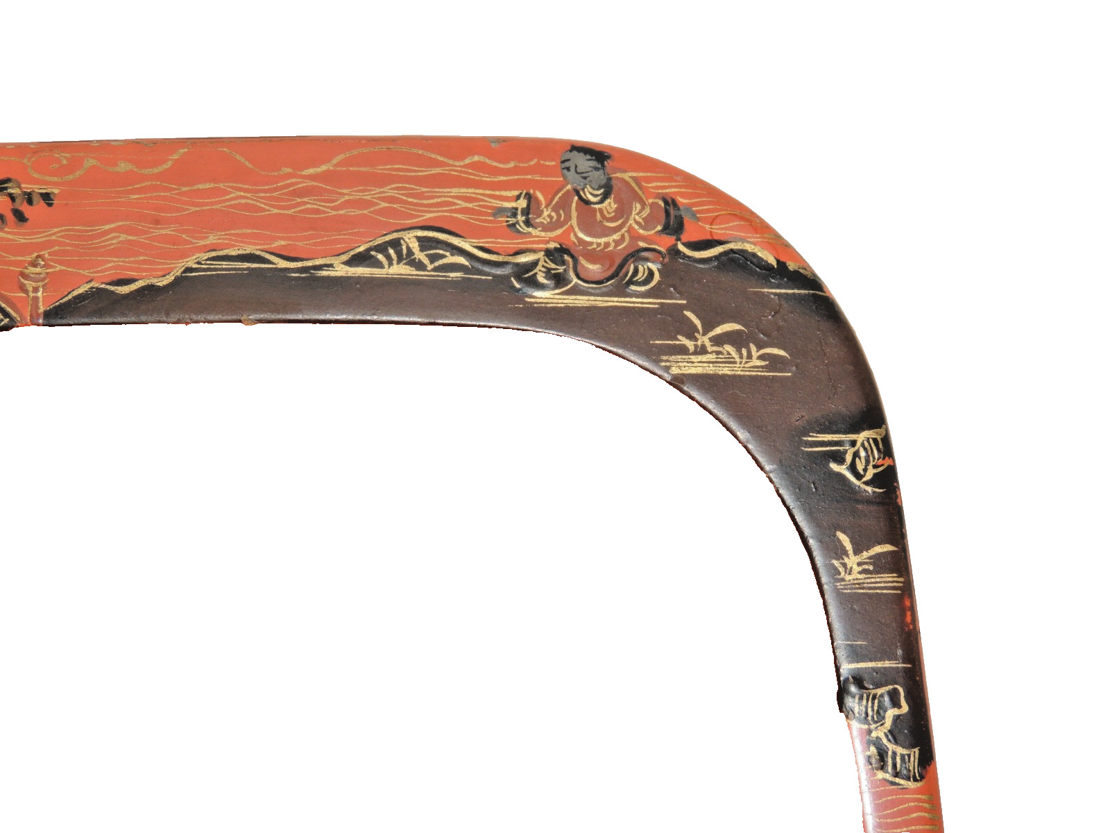 Vintage Crumb Catcher Tray Asian Chinese Embossed Orange Crumber & Scraper