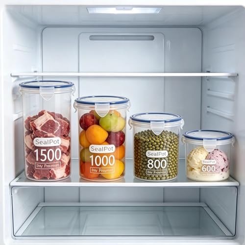 Food Storage Containers Set for 4 Pack, Freezer Containers with Airtight Lids