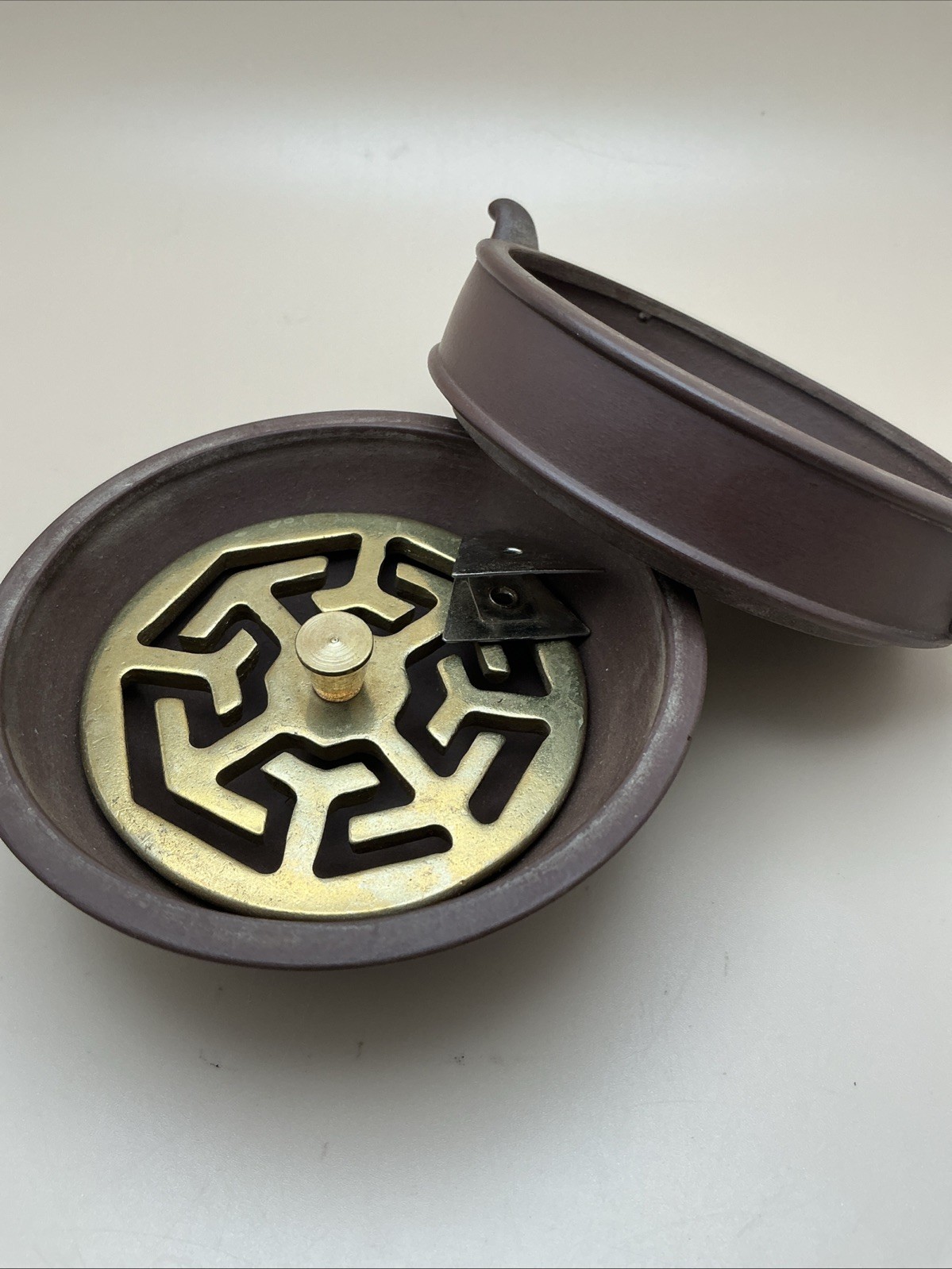 Vintage Chinese Zisha Purple Sand Clay Yixing Incense Burner Chen Maolin