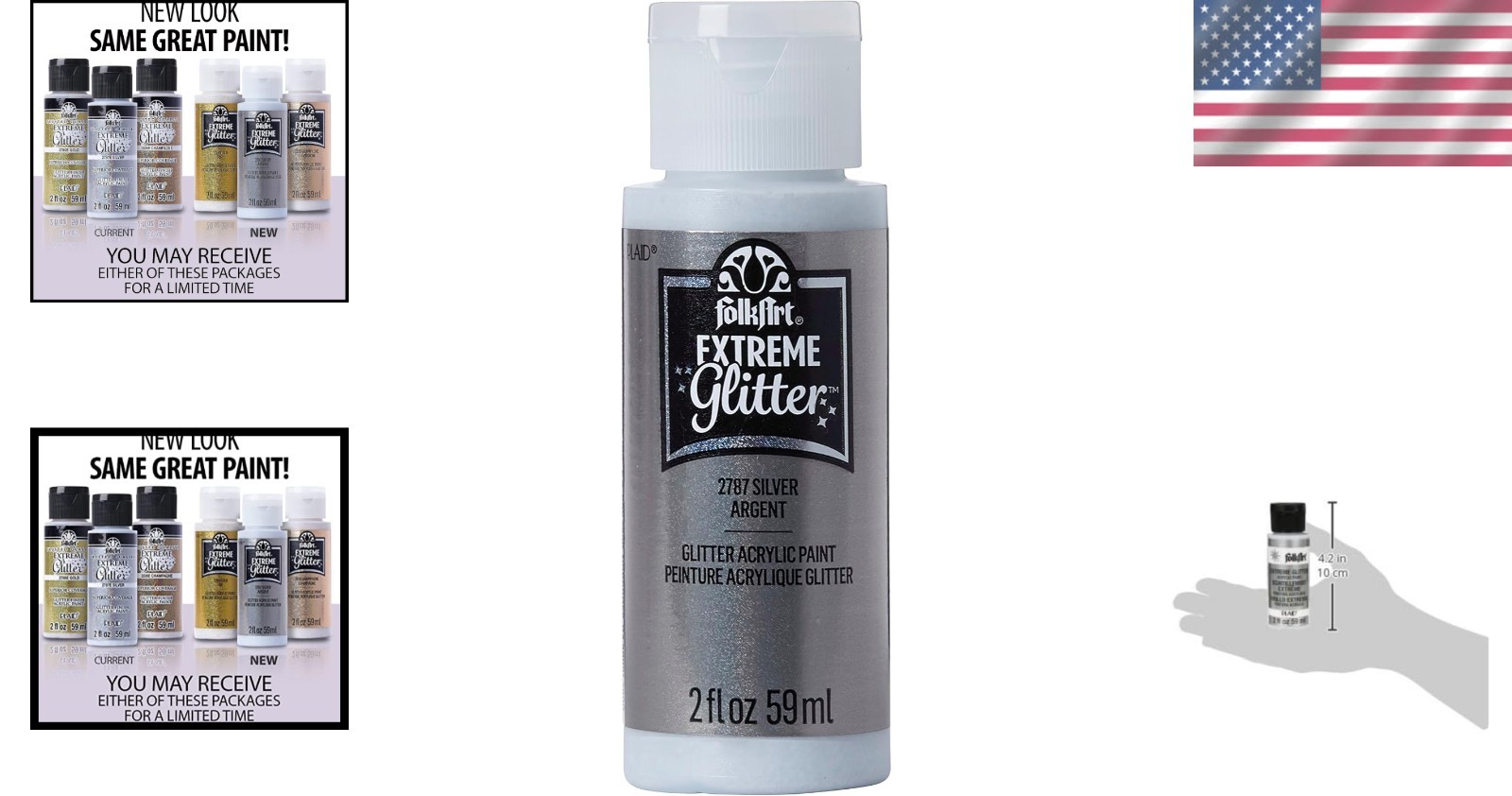 Non-Toxic Extreme Glitter Acrylic Paint 2 oz – Dazzling Silver for Every Surface