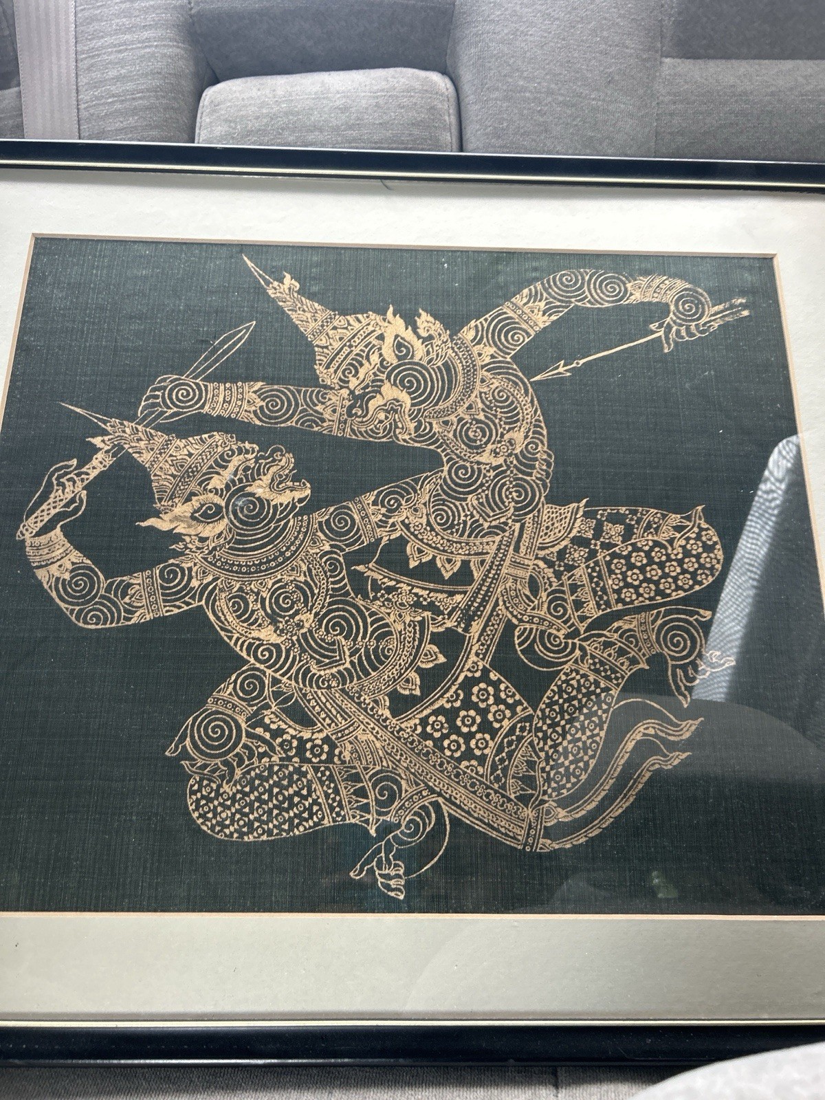 Vintage Thai Temple Silk/ Rubbing dated between the 1960s and 1980s