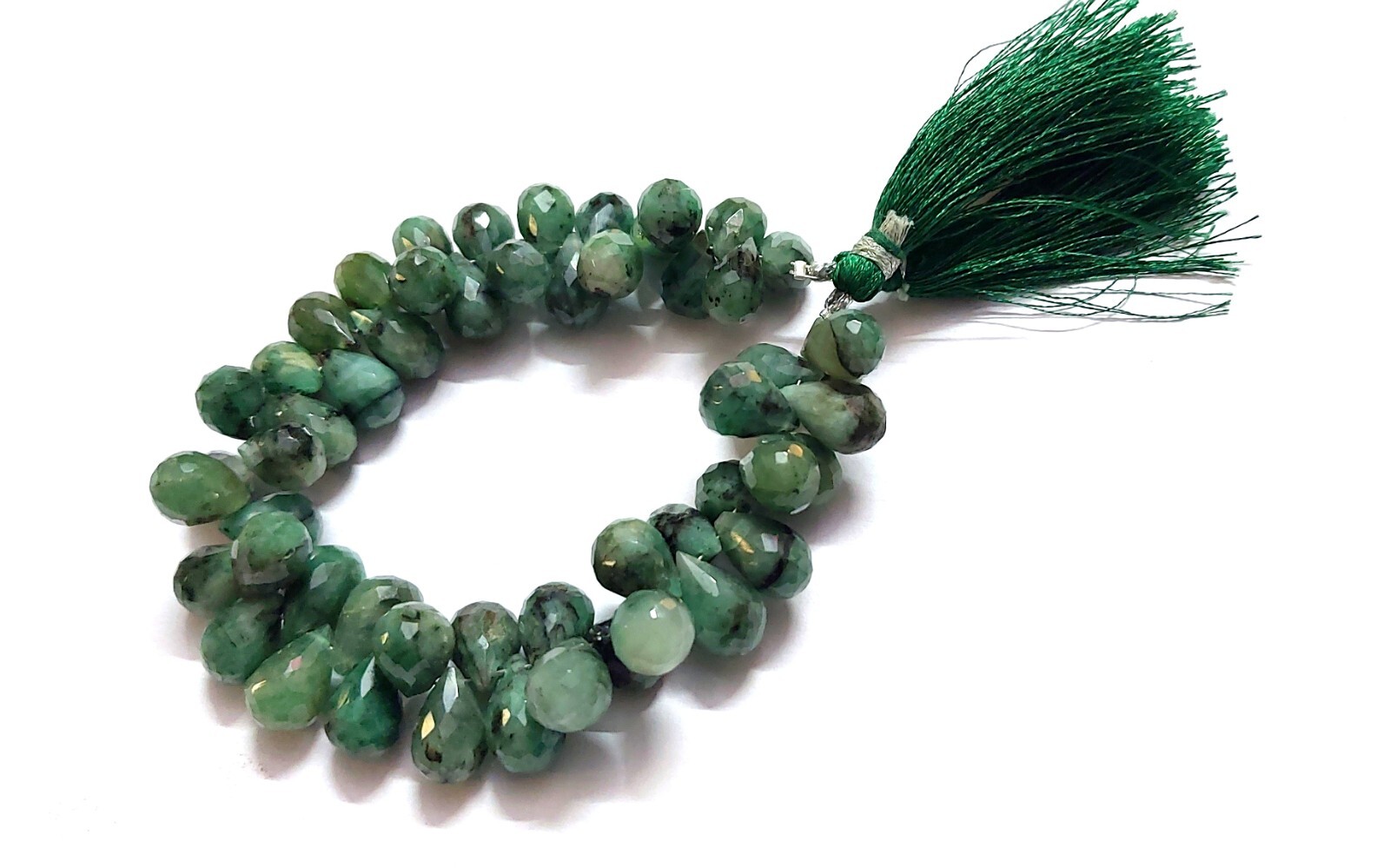 1 Strand Natural Emerald Teardrop Faceted 8×11-9x13mm Emerald Teardrop 7″inch
