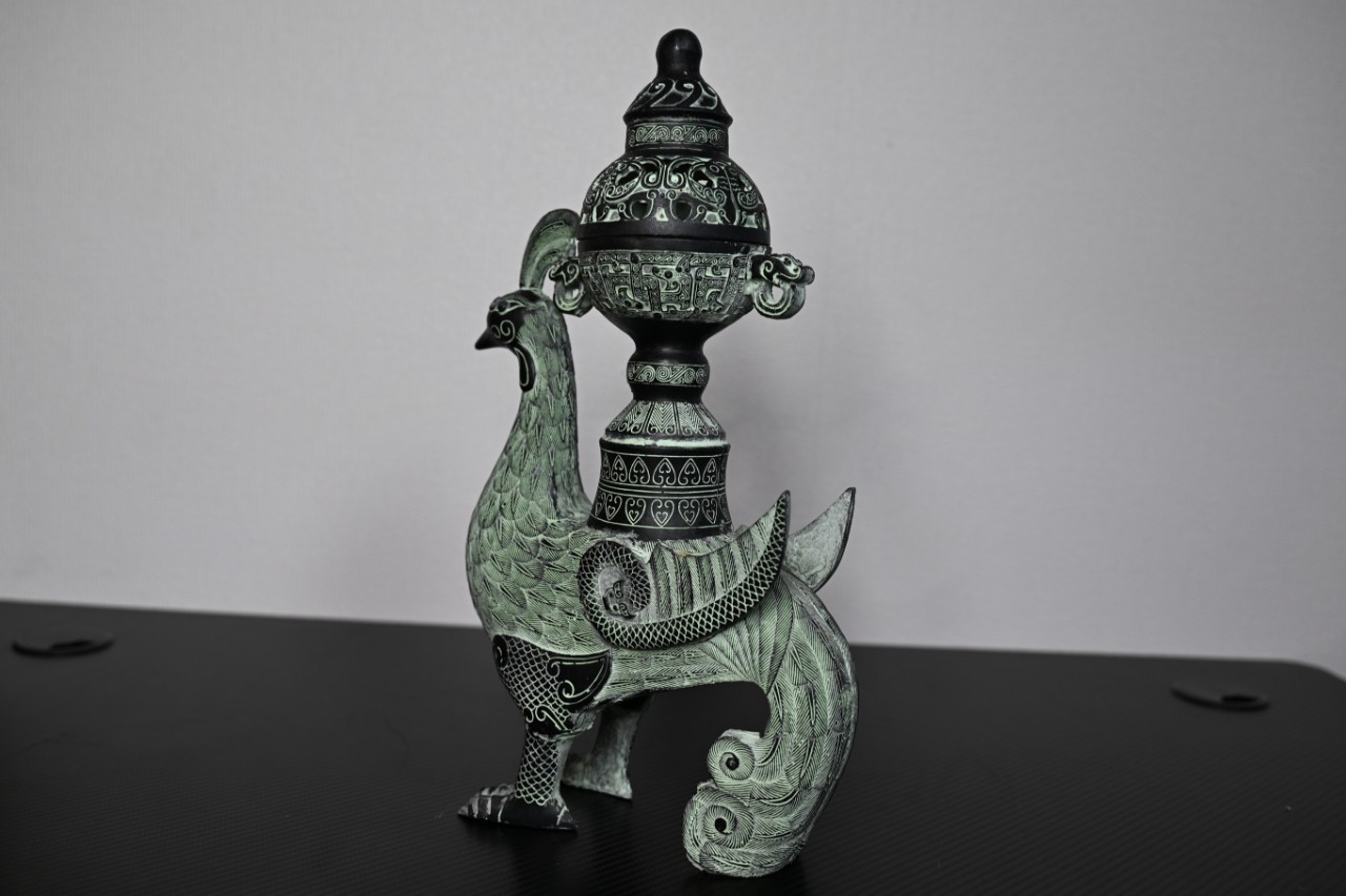 Chinese Bronze Ornament Incense Burner Phoenix Bird Statue*replica #V080