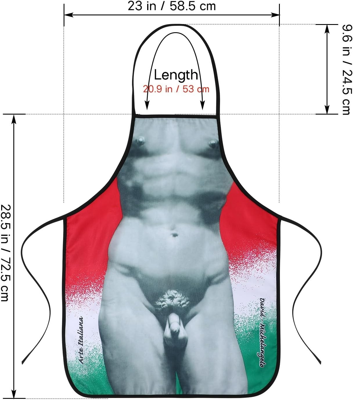 Cabilock Kitchen Apron Novelty Cooking for Men Funny David Statue…