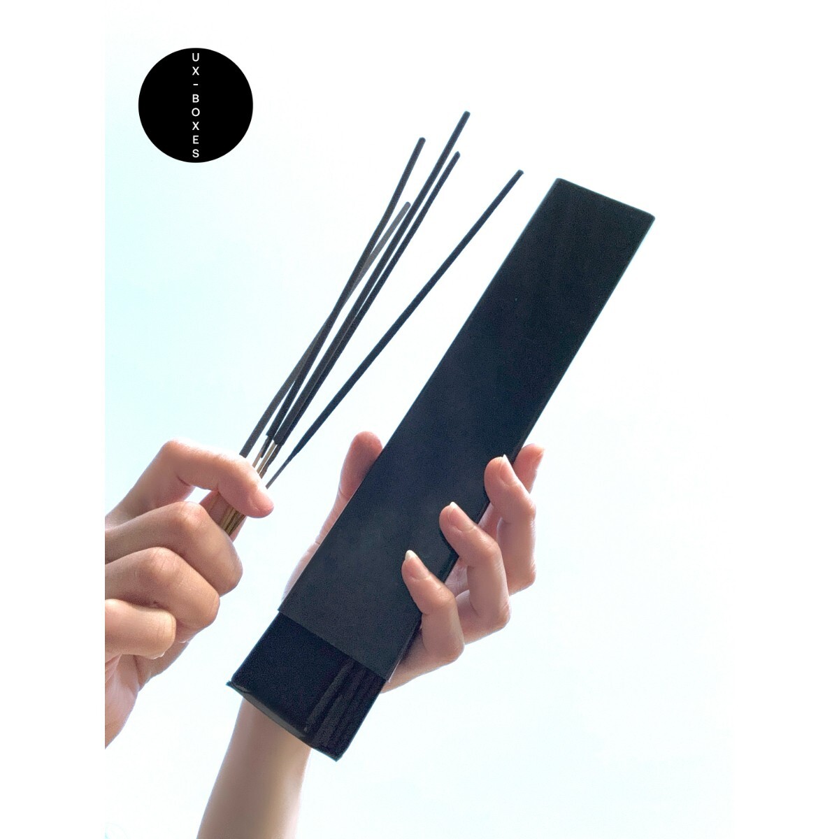 Glossy Noir Incense Packaging for Product Branding | 25-Piece Fast-Free Shipping
