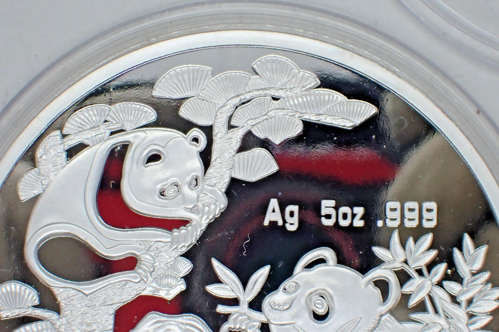 Chinese BigSilver coated Souvenir Coin Two Pandas tree 1994 year #1