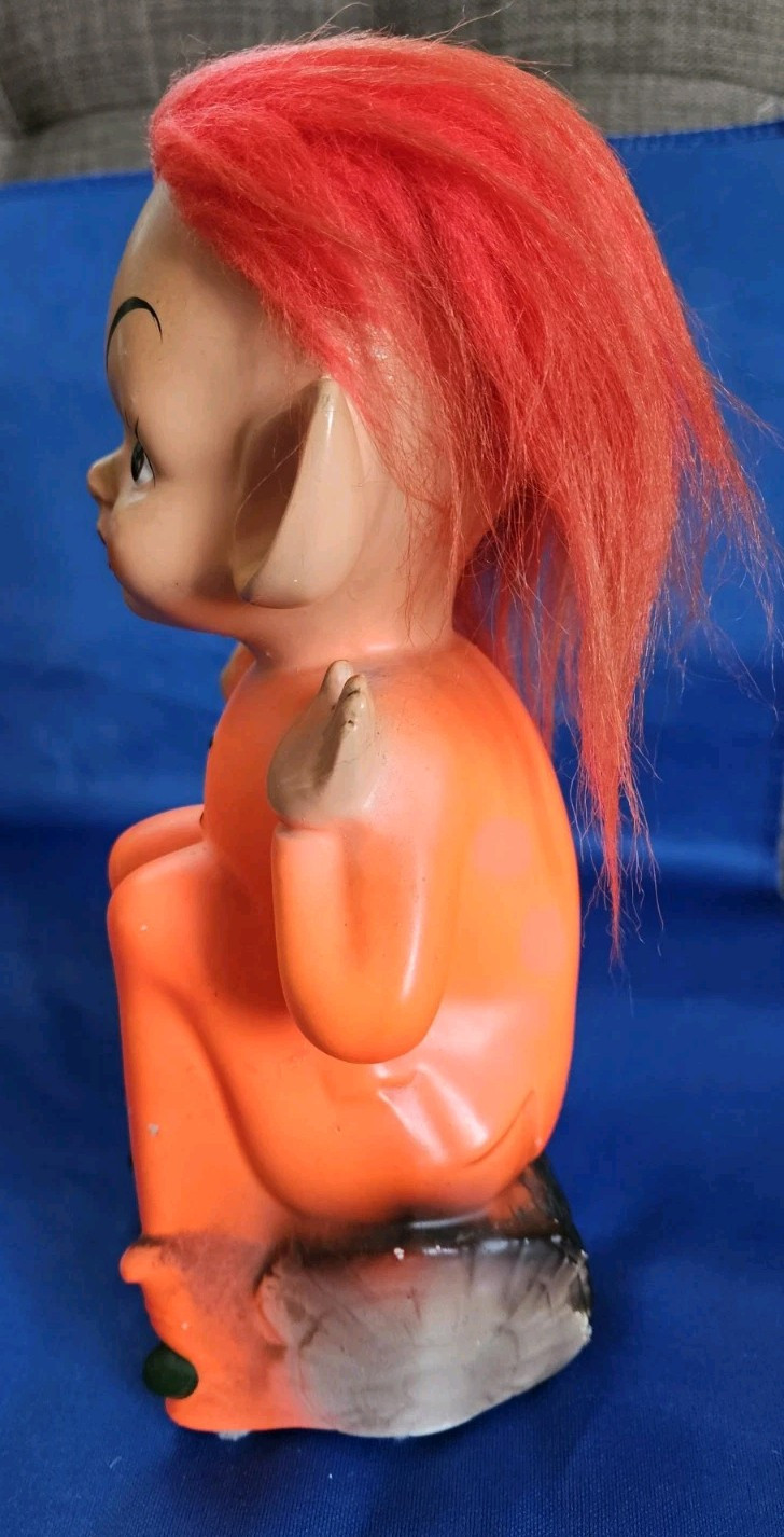 Vintage 1960s Ceramic Chinese Style Pixie Fairy Figurine 9in Tall