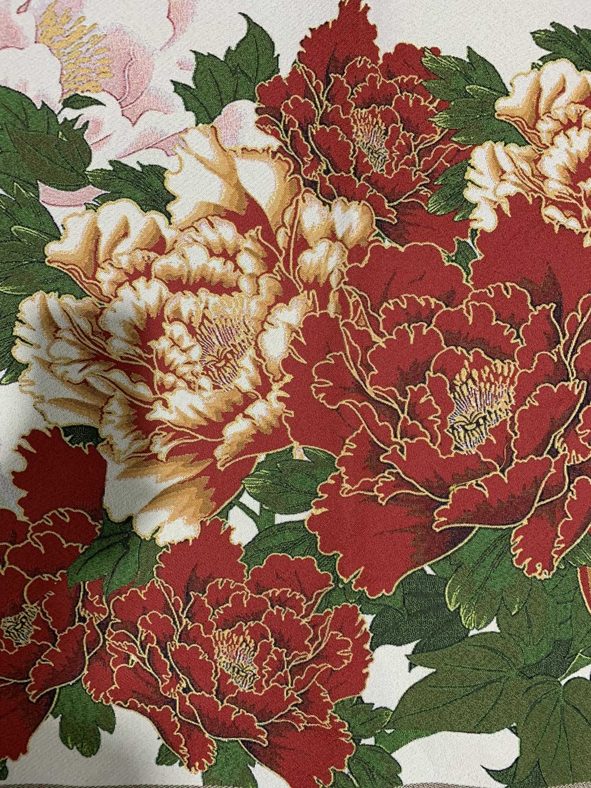 63″China Cloth Silk Tree Peony Painting Mural Wall Hanging Tapestry Meditation 1