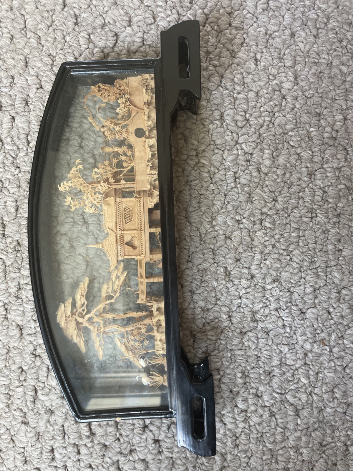 Vintage Chinese Hand Carved Cork Diorama with Pandas – 5″ in hgt by 11″ base