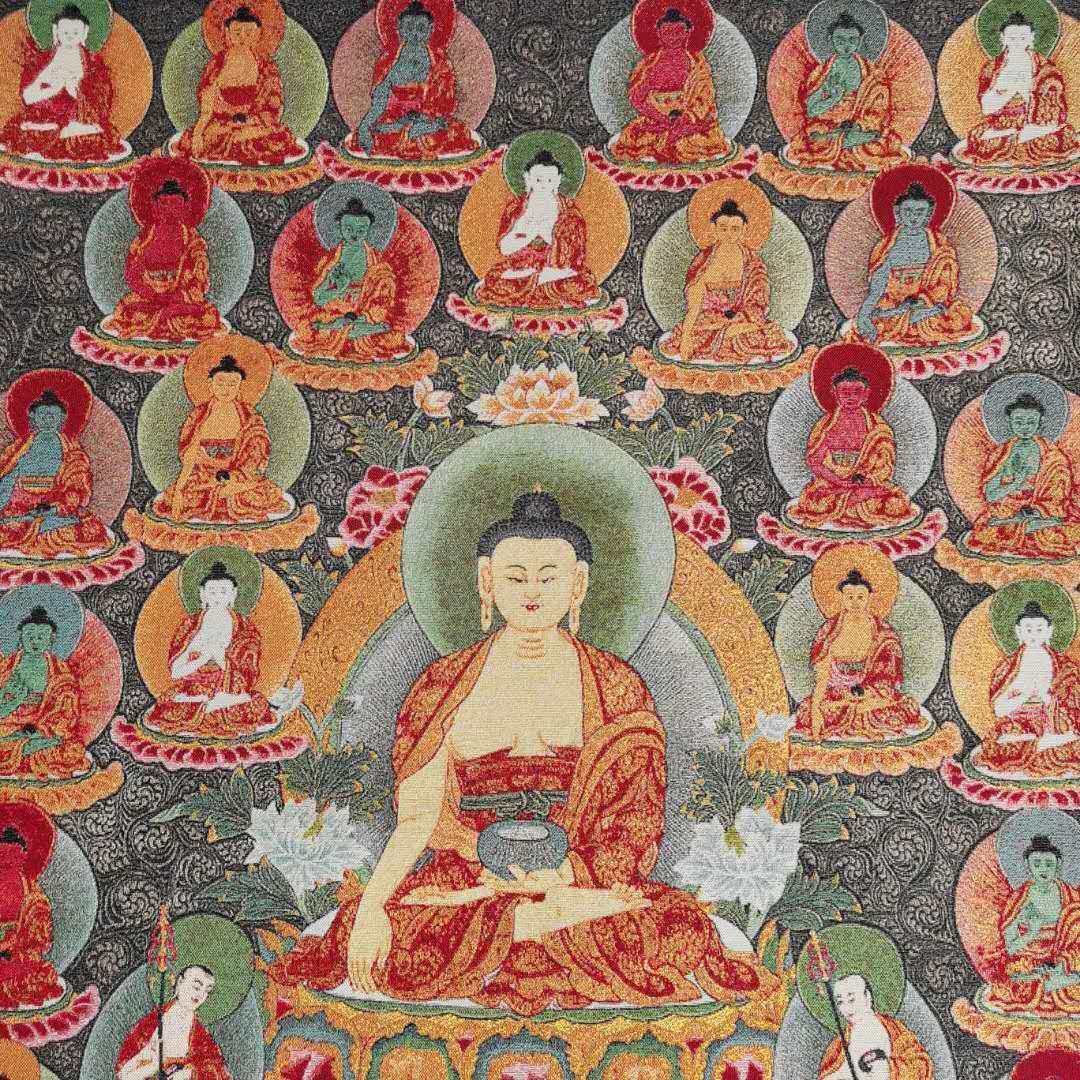 36″Tibet Tibetan Cloth Silk Buddhism 10000 Buddha Tathagata Tangka Thangka 265
