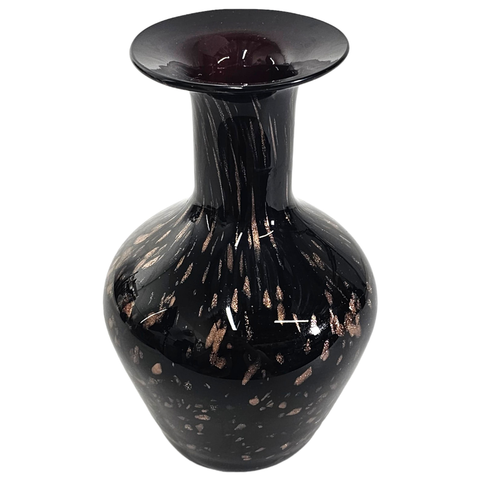 Dale Tiffany Springdale Art Glass Black Copper Amphora Vase Modern Vase 20th C.