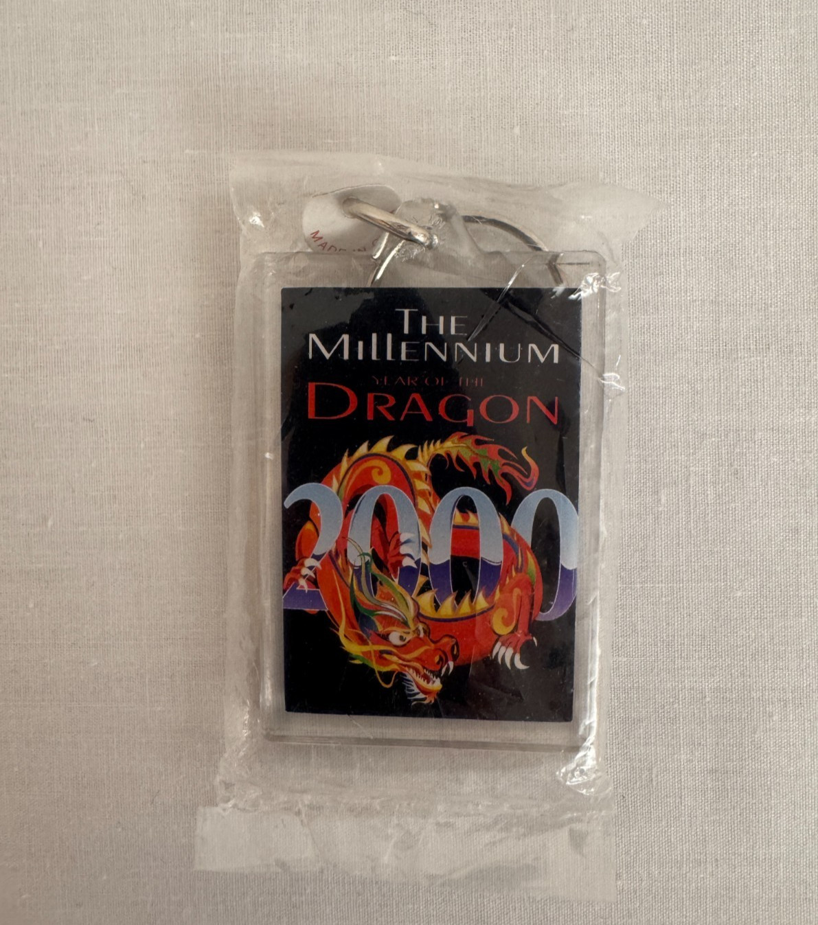Chinese Zodiac Millennium 2000 Year of the Dragon Keyring Goldenwave NEW &Sealed
