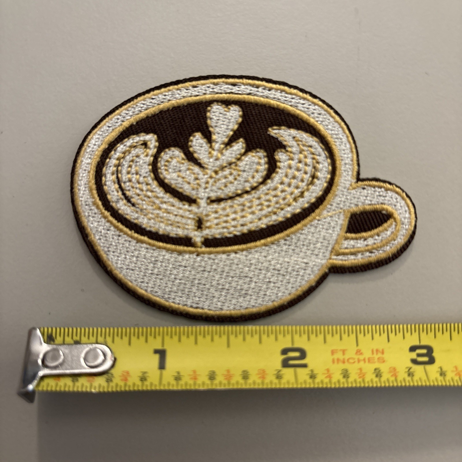 Coffee Latte Cappuccino (Embroidered Iron on patch) Espresso Barista Cold Brew