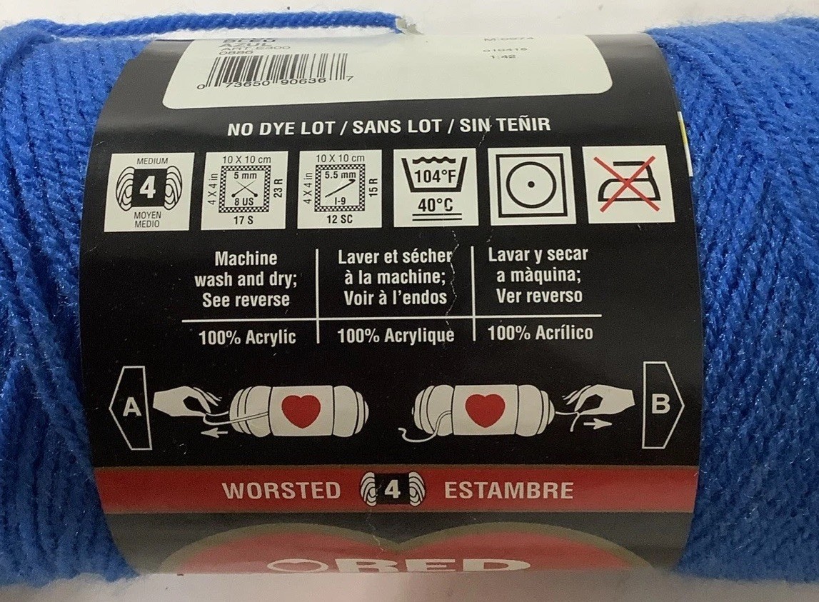 Coats Yarn E300-385 Red Heart Super Saver Yarn-Royal Blue