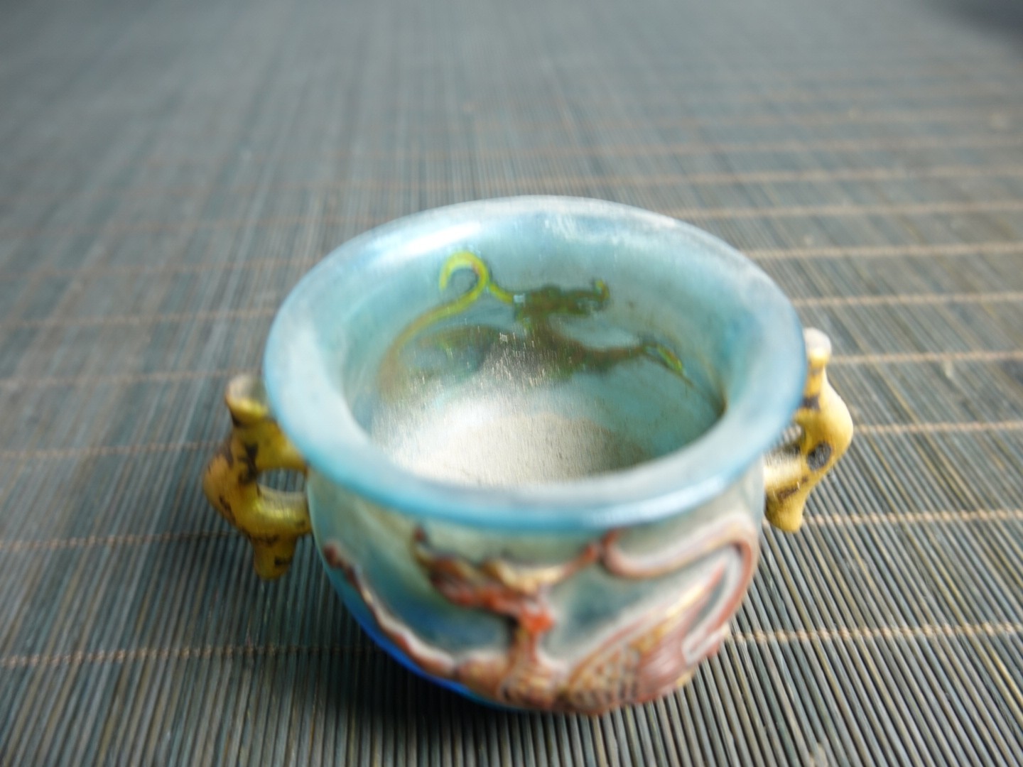 3.1″ Collect China Coloured Glaze Painted Animal Beast Incense Burner Censer