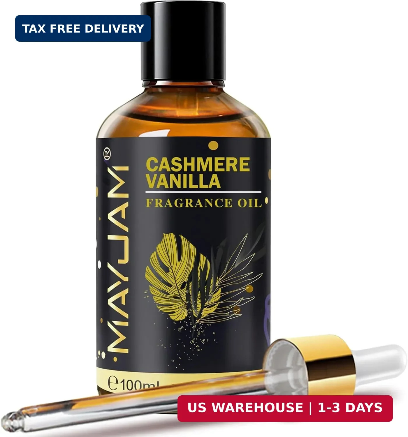 MAYJAM Cashmere Vanilla Fragrance Oil 100ml for Diffuser Soap Candle Making