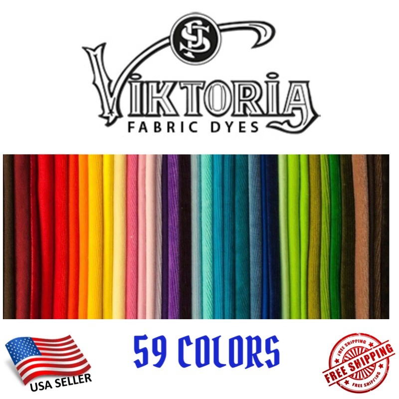 Fabric Dye Viktoria All Purpose 59+ Fashion Colors DIY Tie Dye (0.35 Oz Powder)