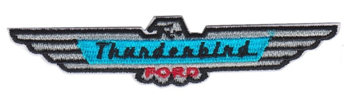 Large Ford Thunderbird Iron-On or Sew-On Embroidered Patch 14 x 3″ (Inches)
