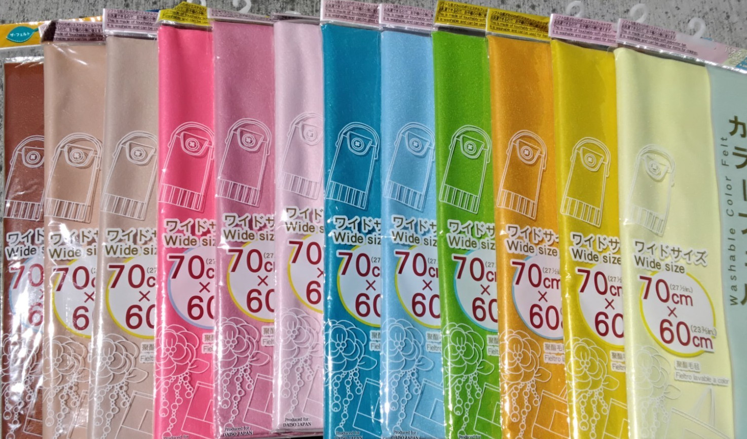 Pick 10 Daiso pastel eco felt packs from assortment of colors 27 in x 23 in