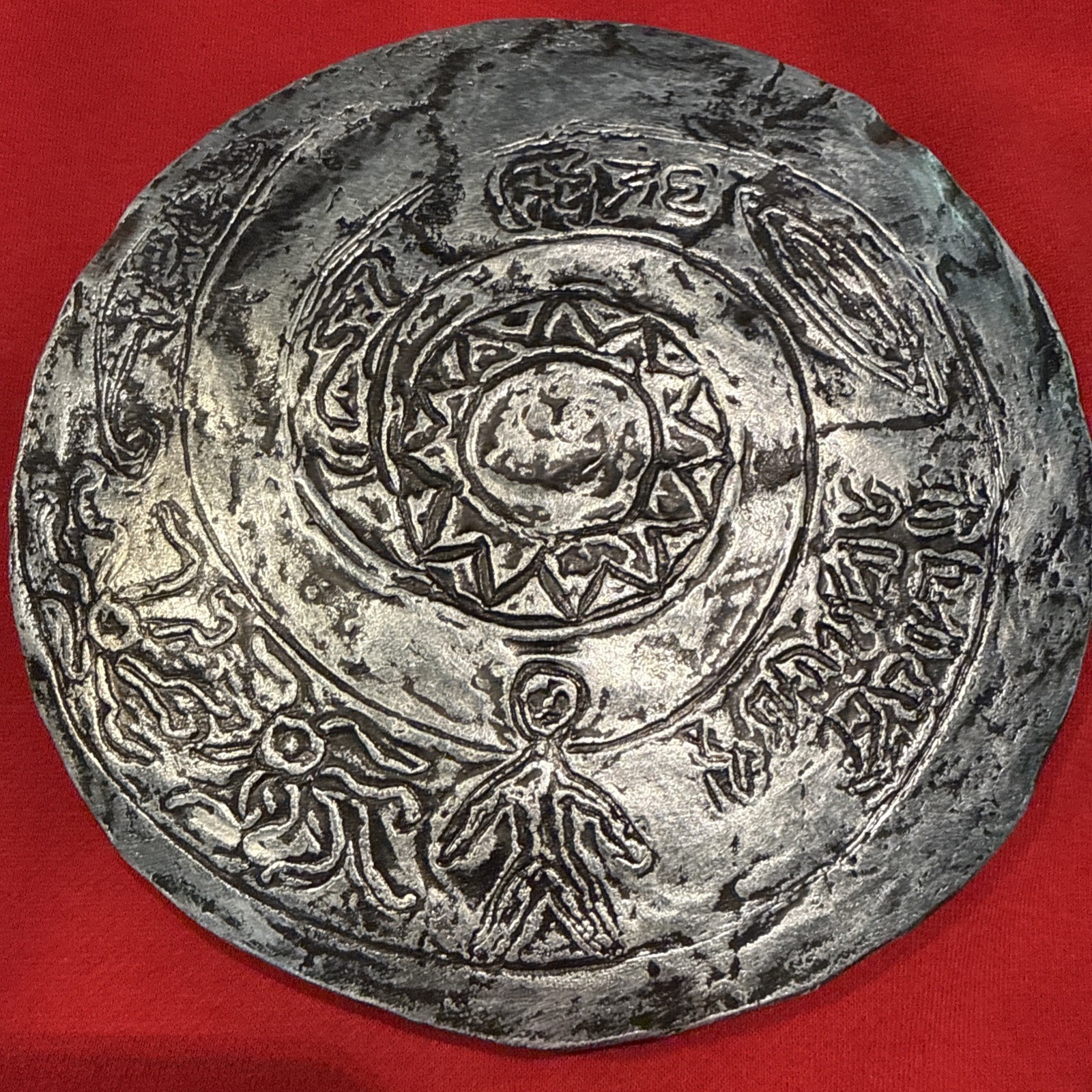 7.5″ Diameter Dropa stone Replica found near the Bayan Har Mountains in China